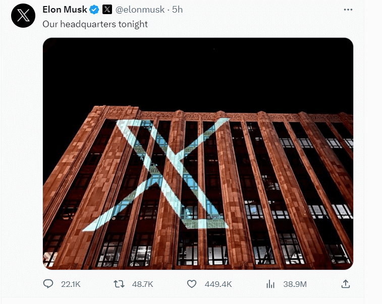 Elon Musk announced to change Twitter Blue Logo to "X".
